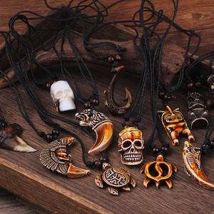 Collar con colgante <span class=keywords><strong>de</strong></span> diente <span class=keywords><strong>de</strong></span> <span class=keywords><strong>lobo</strong></span> <span class=keywords><strong>de</strong></span> imitación <span class=keywords><strong>de</strong></span> hueso <span class=keywords><strong>de</strong></span> yak, estilo vintage, con diseño <span class=keywords><strong>de</strong></span> calavera <span class=keywords><strong>de</strong></span> resina y cadena <span class=keywords><strong>de</strong></span> cuerda, joyería unisex al por mayor - Product Image 2