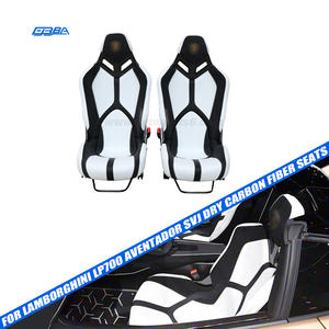 Asientos blancos de fibra de carbono seca, ajustables manualmente y personalizables para Lamborghini LP700 Aventador SVJ - Product Image 1