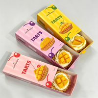 Boîte d'emballage personnalisable en carton alimentaire jetable pour tartelettes, sushis, donuts, pâtisseries, gâteaux, biscuits et tartelettes, type tiroir
