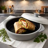 Boîte de cuisson multifonction écologique jetable, compatible micro-ondes et lave-vaisselle, antiadhésive, de qualité alimentaire, en peuplier, pour cuisson et rôtissage