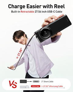IWALK 20000mAh Super High Capacity <strong>65W</strong> GaN Fast Charging <strong>Power</strong> <strong>Bank</strong> for Laptop with Built-in Stretchable Cable and LED Display - Product Image 2