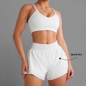 Custom Sample Quick Dry Fitness Sports Bra 2 Pieces Workout Clothing High Waisted Gym Shorts Yoga Sets - Product Image 6