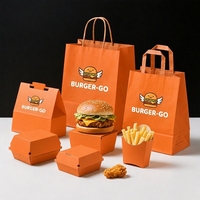 Caja de Papel Kraft para Hamburguesas con Logotipo Personalizado, Caja de Embalaje Biodegradable Desechable para Alimentos, con Diseño Gratuito