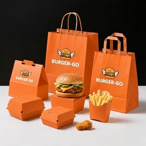 Boîte à hamburger en papier kraft avec logo personnalisé imprimé, boîte d'emballage <span class=keywords><strong>alimentaire</strong></span> en <span class=keywords><strong>carton</strong></span> biodégradable jetable avec design gratuit - Product Image 1