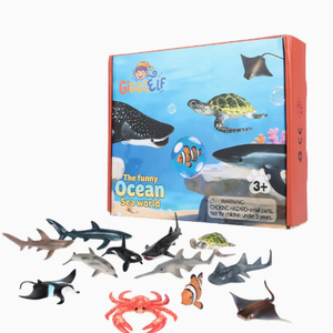 Juego de Figuras de Animales Marinos Giraffe ELF Ocean Sea World, Juguetes de Plástico para Niños de 3+ Años, Juego Educativo Unisex - Product Image 1