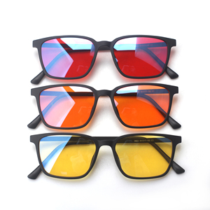 Kacamata Anti Cahaya Biru Unisex Bingkai Persegi Bahan <span class=keywords><strong>Titanium</strong></span> Karet Reybeni Retro Klasik Terbaru Lensa Oranye Ultralight - Product Image 4