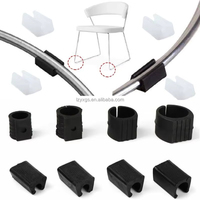Capuchons de tubes en forme de U couverture chaise en plastique pied patins de sol en forme de rectangle antidérapant chaise protège-jambes blanc noir