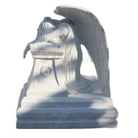 Statues d'anges pour cimetières en granit Statues d'anges en marbre grandeur nature pour cimetière à vendre