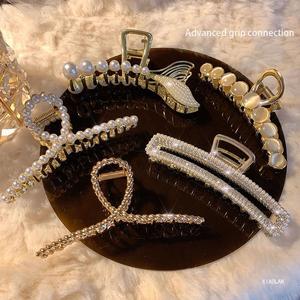 <span class=keywords><strong>Pince</strong></span> à <span class=keywords><strong>cheveux</strong></span> en métal avec perles de 11cm, diamant, cristal, luxe, plaqué or, paillettes, <span class=keywords><strong>strass</strong></span>, élégante <span class=keywords><strong>pince</strong></span> de requin - Product Image 3