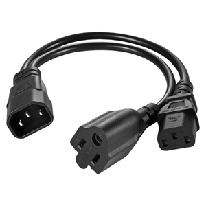 Шнур питания 1-2 C14 C13 + IEC, женский, стандарт США, резиновый провод 16AWG, американский стандарт, Удлинительный кабель типа Y 16AWG, штекер - Product Image 5