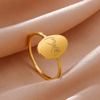 BINSHUO Großhandel individueller Edelstahl-Schmuck Titan-Stahl elliptische Oberfläche Lasergravur Hand in Hand für Immer Paar-Ring