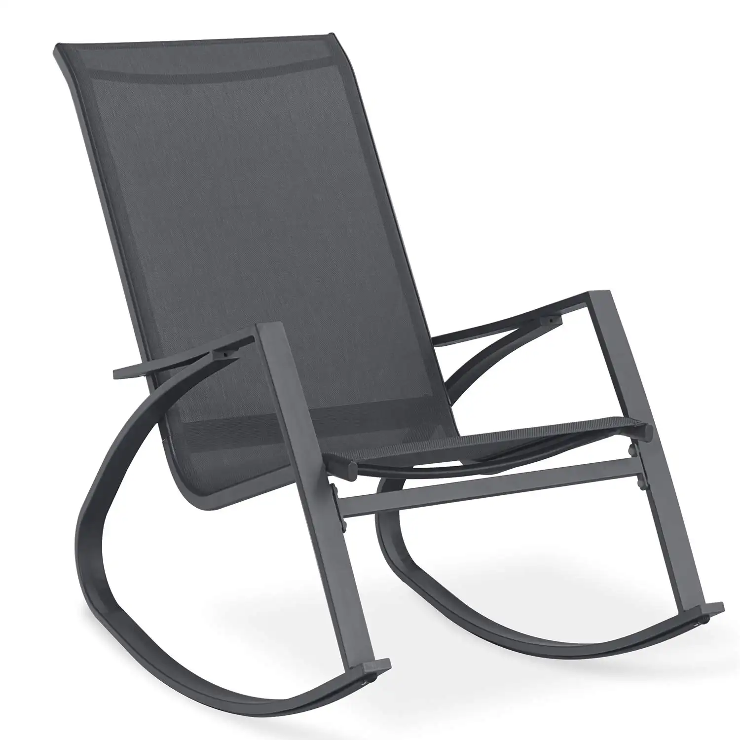 Уличное кресло-качалка из текстилена, стальное кресло-качалка, сетчатые слинги-качалки для переднего крыльца, сада, патио, заднего двора