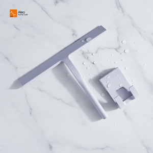 Aleo Spazzola Tergivetro in Silicone Ecologico e Resistente Nera/Grigio-Bianca con Gancio per Pulizia Finestre, Vetri, Specchi, Auto e Pavimenti - Product Image 1