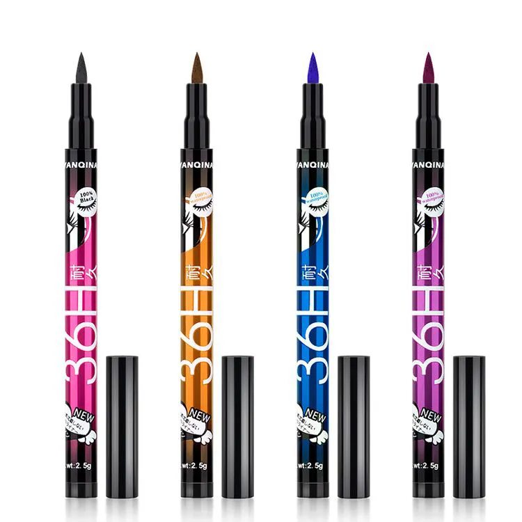 YANQINA Color Eyeliner Sweat Proof Dyeing Fast Drying Eyeliner Liquid Pen Makeup Holding Waterproof 36H Natural Pencil 3 Years