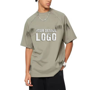 Camiseta Deportiva Informal de Moda para Hombre, Lavada, de Gran Tamaño, de Alta Calidad, con Hombros Caídos, Estilo Vintage, Holgada - Product Image 4