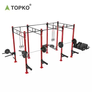 TOPKO-Estación multifunción de gimnasio, bastidores de ajuste cruzado, aparejo de pie