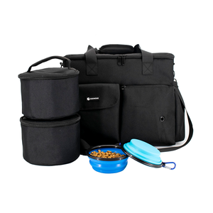 Tragbare Hunde übernacht tasche 2 zusammen klappbare Schalen Weekend Pet Travel Bag Set Airline Approved Tote inklusive Aufbewahrung von Lebensmitteln - Product Image 1