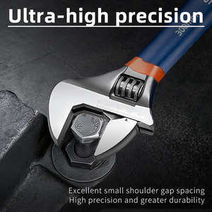 4-piece Adjustable <strong>Wrench</strong> <strong>Set</strong> Wide Jaw Chrome Finish Double Dipping Handle Laser Marked CRV Steel OEM for <strong>Professional</strong> Use - Product Image 3