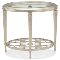 Table console ronde en bois moderne avec stratification d'aluminium et verre trempé pour la maison, le salon, le bureau et les hôtels.
