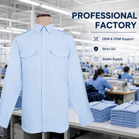 Camisa de Trabajo Personalizada de Manga Larga con Epaulettes, Doble Bolsillo en el Pecho, Corte Regular Relajado, Logotipo Bordado/Estampado, Uniforme para Personal