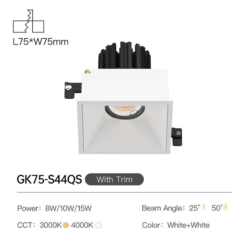 XRZLux 10W 10 COB tavan ışığı gömme su geçirmez IP44 LED Downlight kapalı banyo aydınlatma lambaları kare LED spot