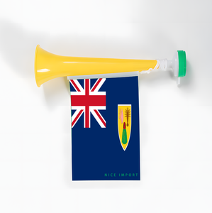 Drapeaux des îles Turcs et Caïcos, trompettes en plastique pour encourager lors d'événements sportifs, événements sportifs nationaux, supporters <span class=keywords><strong>de</strong></span> football - Product Image 1