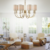 Hot Hot Style 8 Lumière Simple Home Decor Laiton Chine Lustres pour Salon