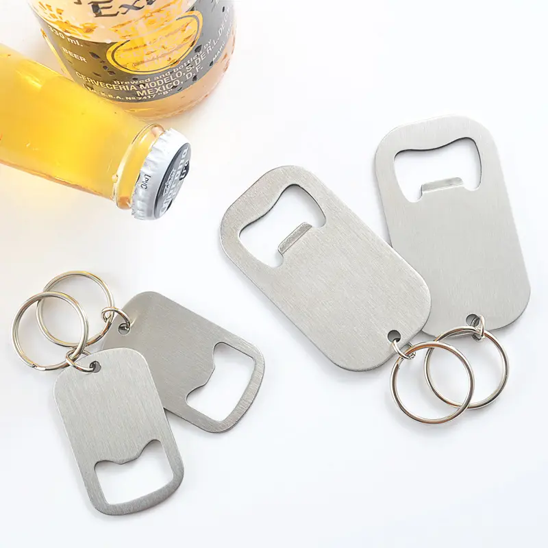 Ouvre-bouteille en métal blanc, porte-clés personnalisé bon marché, ouvre-bouteille, porte-clés