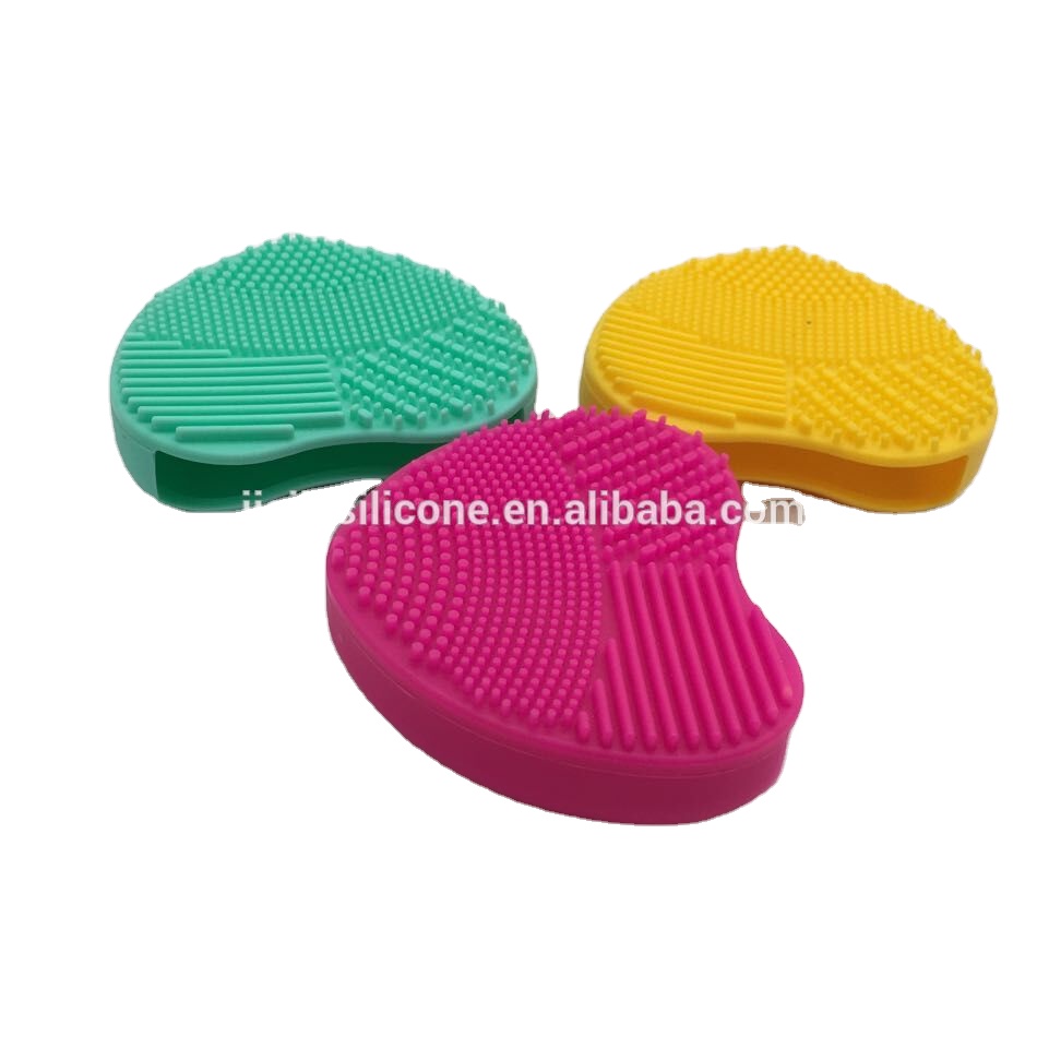 Multi-purpose Heart-shaped Insert Cleaning Brush Silicone Makeup Brush Cleaner Mat