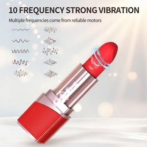 Mini Massaggiatore Vibrante Portatile in Silicone <span class=keywords><strong>Morbido</strong></span> a Forma di Rossetto con 10 Velocità, Impermeabile e Ricaricabile per Donne - Product Image 2