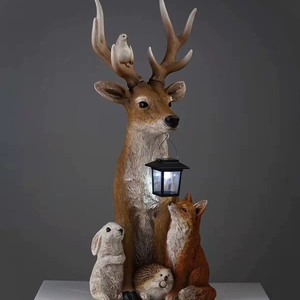 Luces LED Paisaje Resina Artesanía <span class=keywords><strong>3D</strong></span> Animal Simulado Escultura Iluminada Fibra de vidrio Ciervo Motivo Decoración de Navidad Luces LED - Product Image 6