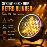 Projecteur de scène rétro 100W avec 3x30W COB RGB doré et stroboscope pour événements et locations