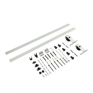 Kit de quincaillerie pour porte coulissante WEKIS, moderne, blanc, 6 pieds, robuste, pour installation de verre avec vis, pour un fonctionnement fluide et silencieux - Product Image 3