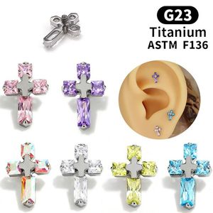 Piercing per Cartilagine dell'Orecchio in Lega di Titanio F136 di Grado Impiantabile, Gioiello Unisex con Cristallo, Regalo per Matrimonio o Compleanno - Product Image 2