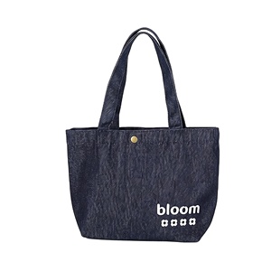 Sac fourre-tout en jean mini rétro couleur unie avec logo personnalisé, fermeture à bouton-pression, broderie de lettres, pour usage quotidien, élégant et réutilisable - Product Image 2