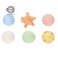 6 pièces éducatif bébé bain paille de blé boules de préhension à la main ensemble avec BB sifflet sûr PVC et paille matériel bébé jouets