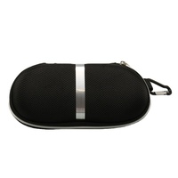 Étui à lunettes rigide de haute qualité Huicheng HC-205 en tissu Oxford noir avec fermeture éclair, personnalisable avec logo, emballage en vrac