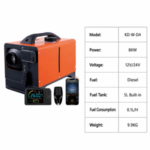 Chauffage de stationnement diesel tout-en-un 8KW 12V 24V avec réservoir de carburant intégré de 5L, application Bluetooth, pour camion, camping-car, fourgonnette - Product Image 4
