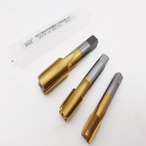 Macho de roscar recto GZG1/4 NPT RC3/4 de acero de alta velocidad, rosca derecha, 62 HRC, recubierto de cobalto y titanio - Product Image 3