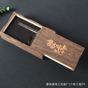 <b>Vintage</b> Wooden Jewelry <b>Box</b> Rectangle 4cm Solid Wood Gift Packaging Storage Desktop Ornament Customizable - Product Image 3