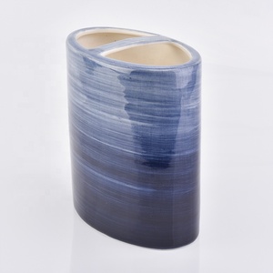 <span class=keywords><strong>Blu</strong></span> cerchio del gradiente modello <span class=keywords><strong>bagno</strong></span> in ceramica <span class=keywords><strong>set</strong></span> di 4 sapone spazzolino da denti titolare lozione dispenser tumbler - Product Image 4