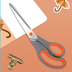 Stainless Steel Art Scissors Orange Gray Straight Head 20 Cm Home Office Paper Fabric Cutting Tools - Product Image 3