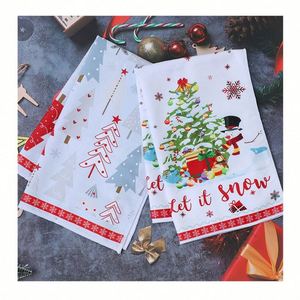 Serviettes de cuisine de Noël, décoration de Noël, hiver, motif écossais noir, cadeaux de Noël pour l'inauguration de la maison, cadeaux pour hôtesse - Product Image 2