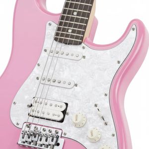 <span class=keywords><strong>Guitare</strong></span> électrique rose finition brillante avec micros Humbucker HSS et pont vibrato simple style ST pour la <span class=keywords><strong>vente</strong></span> en ligne - Product Image 2