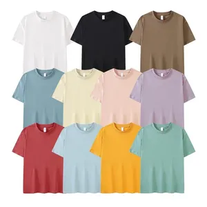 T-shirt de couleur pure vierge serviette personnalisée broderie t-shirts long T-shirt serré mince