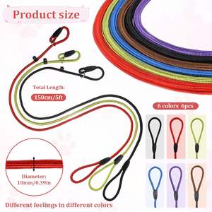 Classico 6 pz 5FT guinzaglio per cani in Nylon resistente comodo per cani di piccole dimensioni - Product Image 1