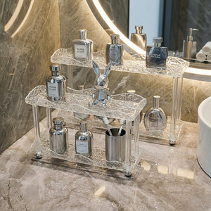 Acrylic Storage Rack 60X70cm 2 Tier Freestanding For Bathroom Cosmetics Personal Care Products - Product Image 2
