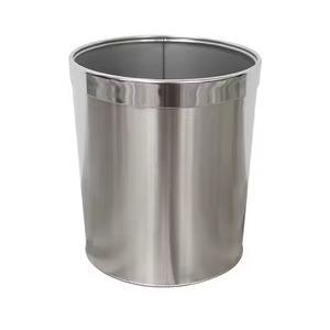 Eco-friendly <b>Double</b>-Layer Stainless Steel Trash <b>Bin</b> Open Top Modern Hotel Home Use Bathroom Guest Room Living Room Waste <b>Bins</b> - Product Image 4