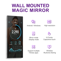 Specchio Interattivo Smart Fitness da 43 Pollici Full HD con Sensore di Movimento, Montaggio a Parete, Wi-Fi, Touch Screen Android e LED