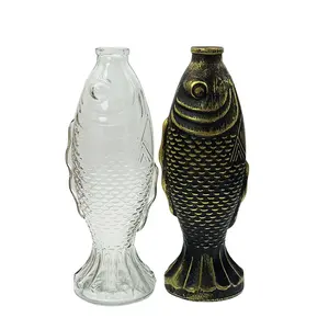 Wine Decanters Fish Large 500 ml Empty Glass Wine Bottles With Airtight Stopper for Liquor Vodka or Wine